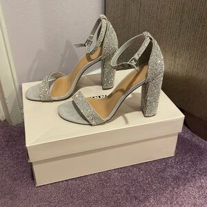 Silver rinestone heels